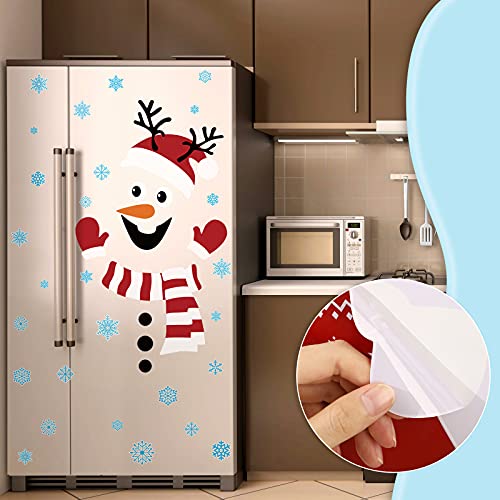Censen 2-Pack Christmas Door Decals - Snowman Window & Door Stickers Removable