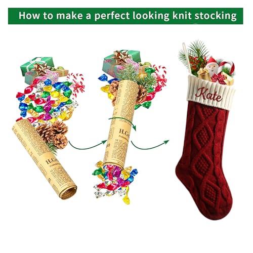 Personalized Christmas Stockings with Custom Name - 18" Cable Knit 3-Pack