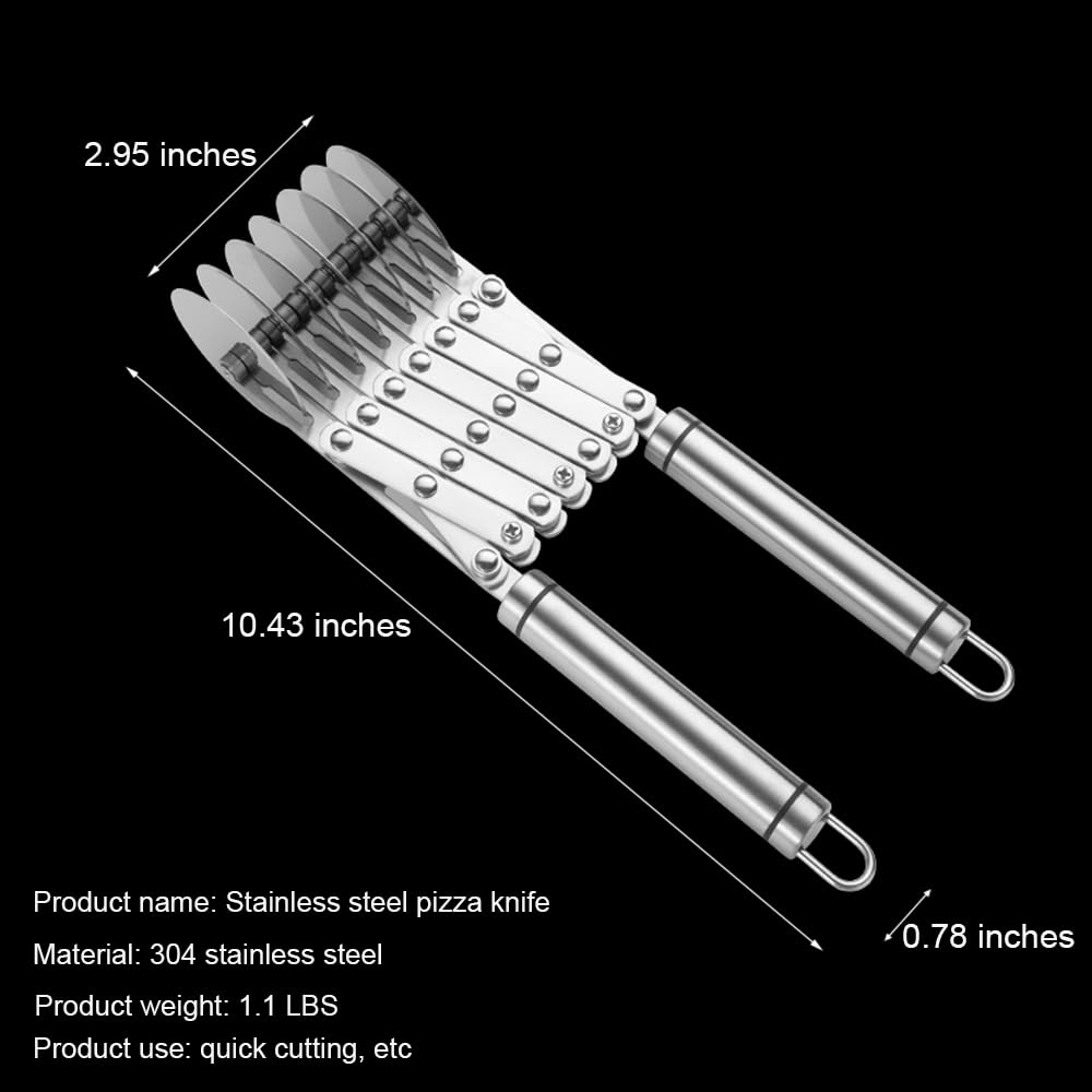 7 Wheel Pastry Cutter Tool,Adjustable Pasta Cutter wheel with Handle, Stainless Steel Multiple Pasta Roller Cutter tools, Baking Roller Pizza Cutter Slicer