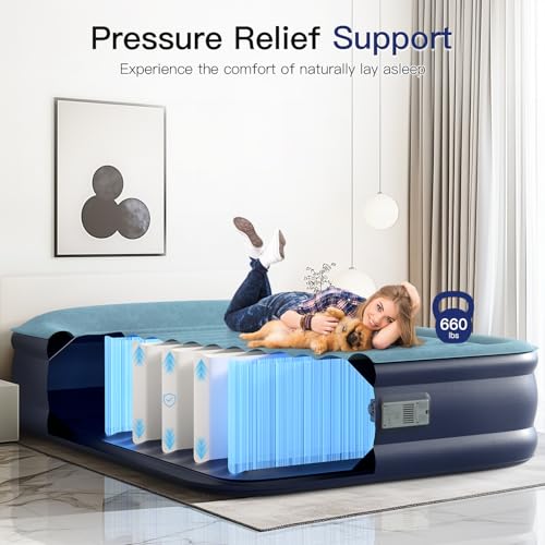 Queen Air Mattress 20" with Built-in Pump & Pillow Top