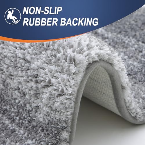 OLANLY Extra Soft Absorbent Microfiber Bath Mat 30x20 Grey Non-Slip