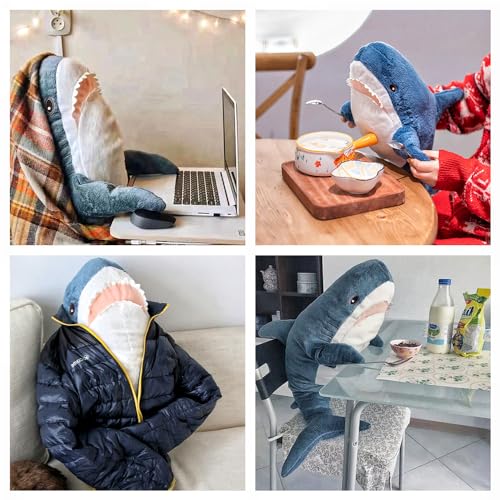 39-Inch Giant Shark Plush Toy, Soft Stuffed Animal Pillow Cushion