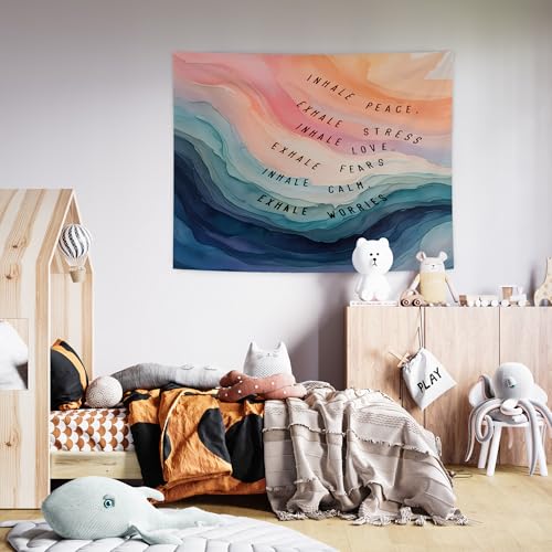 Mental Health Wall Tapestry - Inhale Exhale Therapy Office Decor