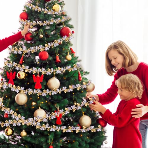 Aoriher 4 Rolls 160ft Christmas Bead Garland Gold & Clear Holiday Decor