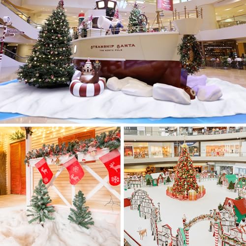 Artificial Snow Blanket Roll 5x10 ft - Thick Faux Snow Mat for Christmas Decor