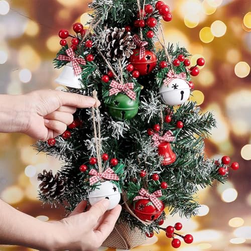 2.2-Inch Decorative Metal Jingle Bells for Christmas Ornaments, Set of 6