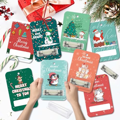 Merry Christmas 8 Pack Money Cards - Cash Holder Gifts for Kids & Friends (SuperShunhu)