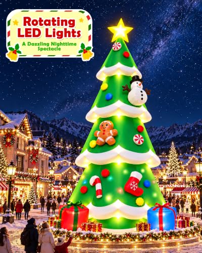 FOUGURTF 20FT Giant Christmas Tree Inflatable Lighted Outdoor Yard Decoration