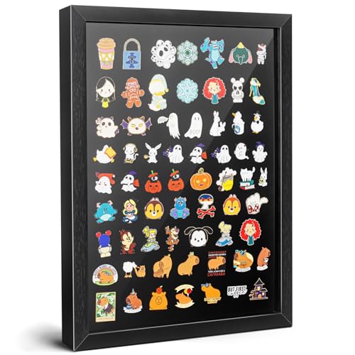 12x16 Enamel Pin Display Case Shadow Box with EVA Foam, Wall Mount Frame