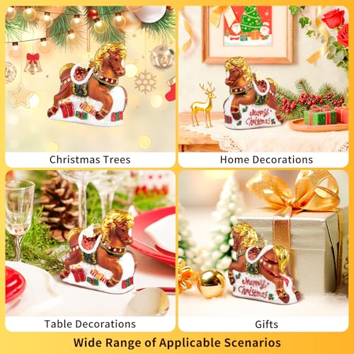 Horse Glass Ornament Christmas Tree Decoration - Hand-Blown 3.11 in Gold Mane