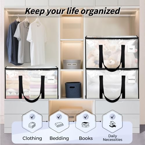 Ukeetap Extra Large Storage Bins with Lids & Handles, 8 Pack