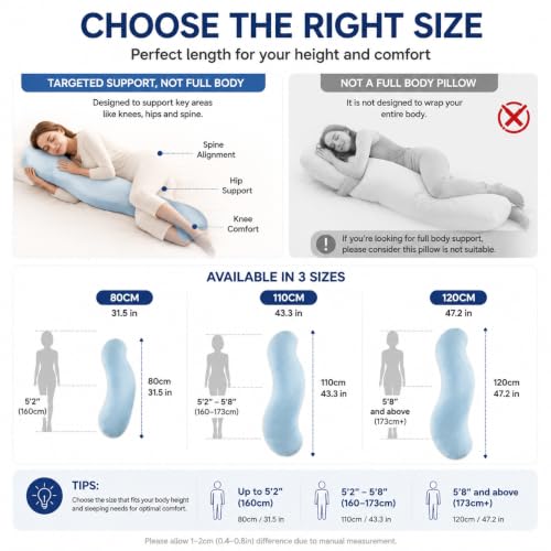 Pea Pod Body Pillow for Side Sleepers - Ergonomic Cooling Support