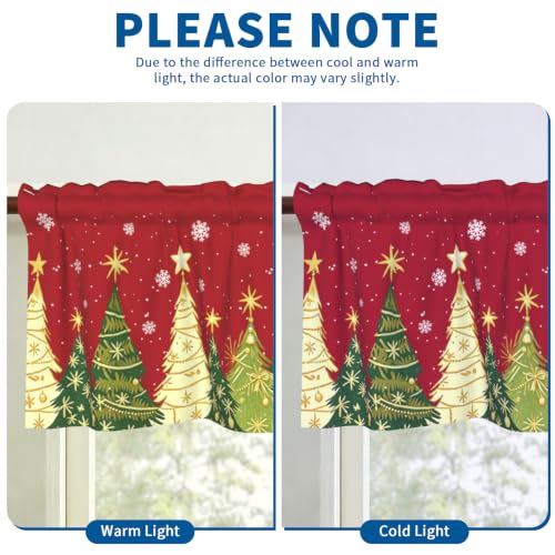 Xmas Tree Valance for Windows 54x18 Inch - Pack of 1, Farmhouse Christmas Decor