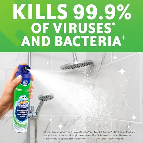 Scrubbing Bubbles Mega Bathroom & Shower Foamer Aerosol, Rainshower, 20oz 2-Pack