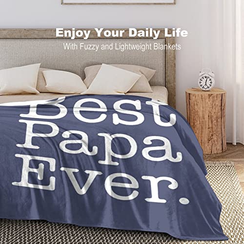 Carwayii 80x60 Blue Fleece Papa Blanket for Dad Grandpa Gift Large Throw
