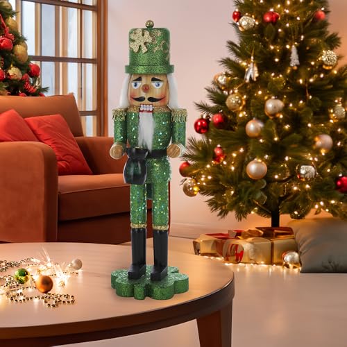 Kurt Adler 15-Inch Irish Nutcracker on Shamrock Base