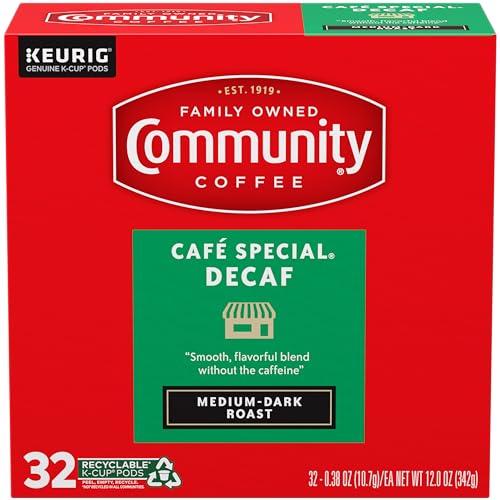 Community Coffee Caf? Special Decaf, Medium-Dark Roast, Single-Serve Keurig K-Cup Pods, 32 Count (Pack of 1)