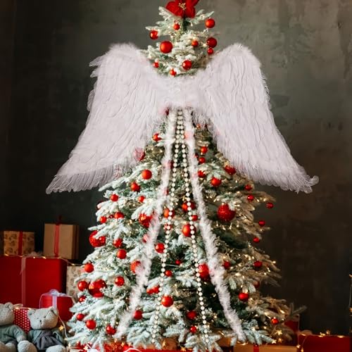 Angel Wing Tree Topper with Pearls, 43