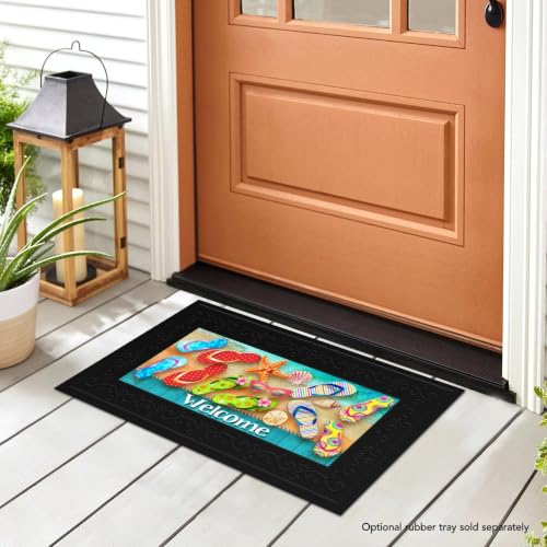 Summer Surfside Flip Flops Mini Doormat - 22x10 Non-Skid Indoor Outdoor Mat