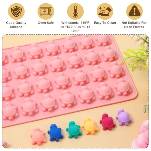 2 Pcs Mini Turtle Silicone Mold for Chocolate, Candy & Gummy Makes