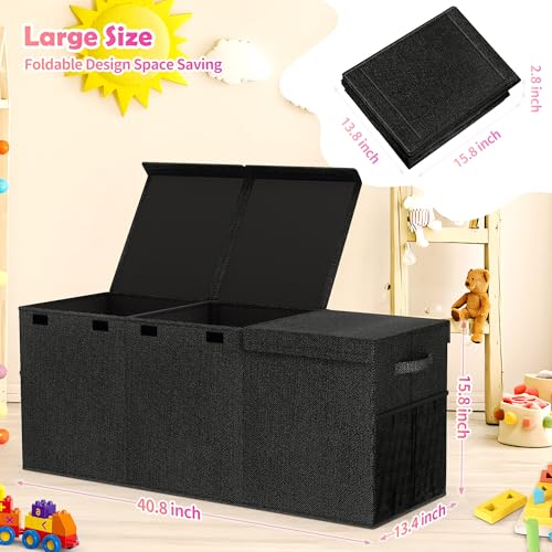 Extra Large Collapsible Toy Chest Storage Organizer with Dividers
