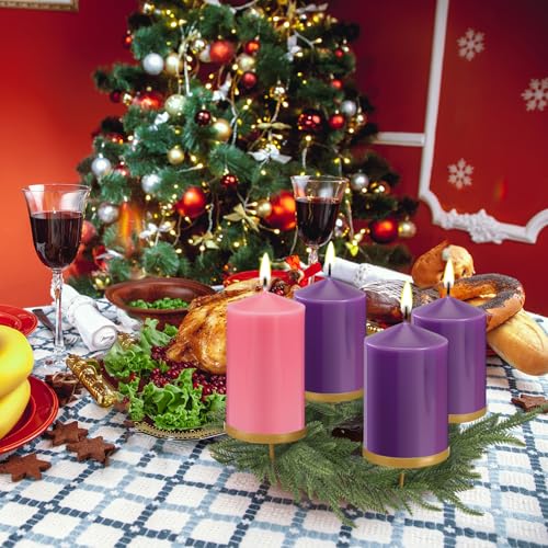 Norfolk Pine Christmas Advent Wreath Candle Holder - 16" Table Centerpiece