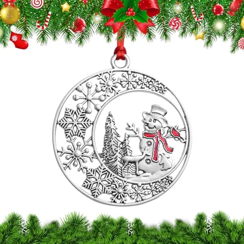 JoviaFesta Snowman Christmas Ornament - Handcrafted Pewter Holiday Decor