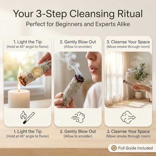 California White Sage Smudge Sticks 4 Inch - Pack of 3 Incense Bundles