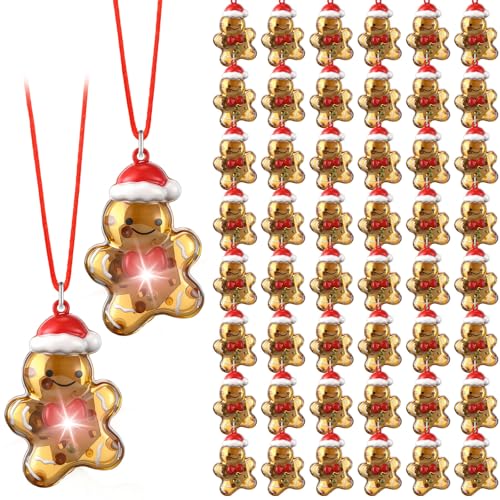 Yinkin Christmas Light-Up Necklace - Gingerbread Man, Brown, 50cm