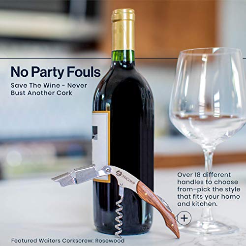 Professional Waiter's Wine Opener & Corkscrew with Foil Cutter - Rosewood