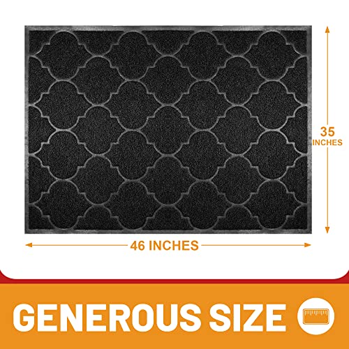 Jumbo 46x35 Inch Non-Slip Door Mat, Waterproof Indoor Outdoor Entrance Rug