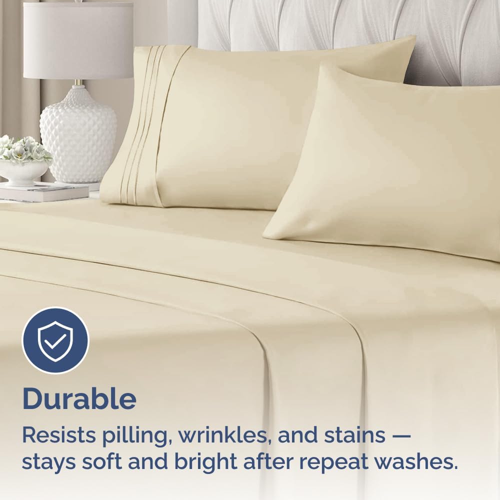 Queen Pillow Cases by [Brand Name] - Ultra Soft Hotel Quality Covers | Wrinkle-Free & Stain Resistant - 2 Piece Set in Cream