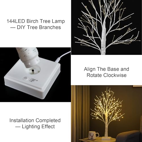144 LED Fairy Birch Tree Light with Timer - USB & Battery Powered