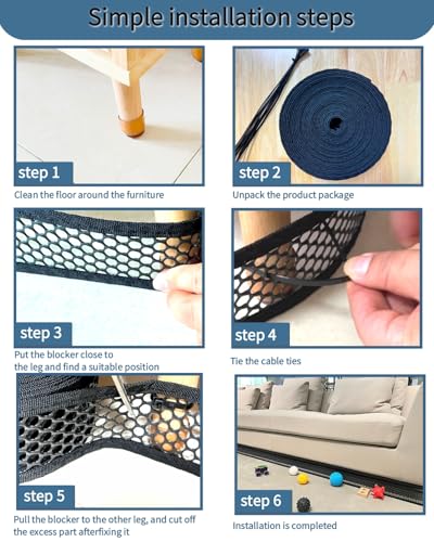 Under Couch and Bed Toy Blocker - 394-Inch Gap Guard for Pets and Kids