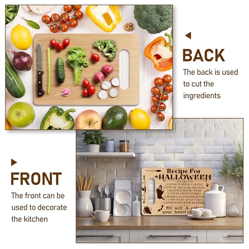 Qiwog Recipe For Halloween Funny Bamboo Cutting Board – 7.8 x 11.8 in Home Kitchen Decor Gift