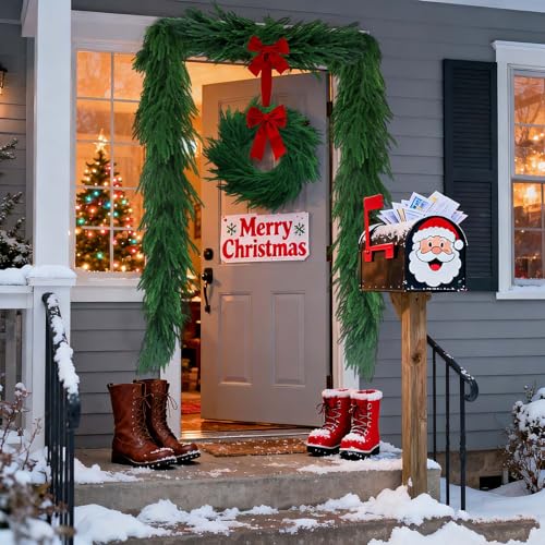 Tixiquns 6FT Norfolk Pine Garland – Extra Full 100-Branch Realistic 12ft Set (2 x 6ft) for Mantel, Staircase & Doorway