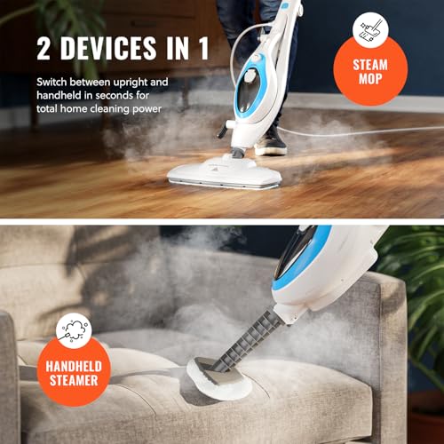 10-in-1 Steam Mop and Detachable Handheld Steam Cleaner with Accessories