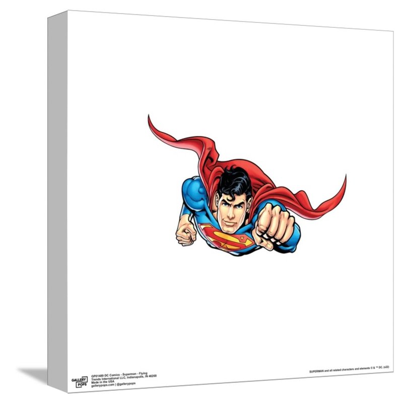 Trends International Gallery Pops DC Comics Superman - Flying Canvas Wall Art, Unframed Version, 12" x 12" Gallery Pops Canvas Wall Art