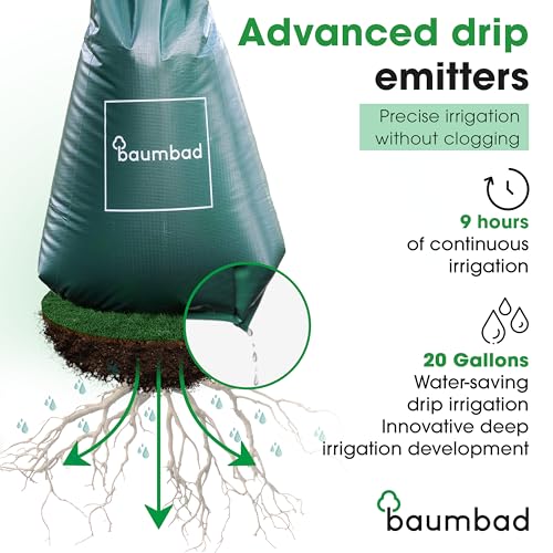 20 Gallon Slow Release Tree Watering Bag - UV Resistant Green PVC