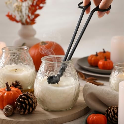 Black Stainless Steel Candle Wick Trimmer - Precision Jar Candle Clipper