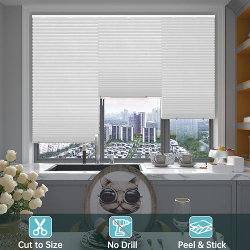 6 Pack Temporary Pleated Paper Shades | Cut to Size, Adhesive, No Tools