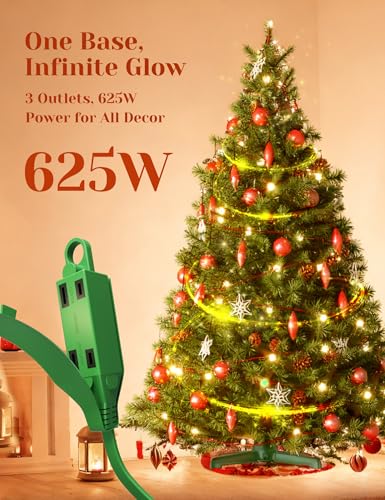 360° Rotating Christmas Tree Stand with Remote Control, Adjustable for 7.5ft Trees
