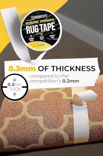 Double-Sided Carpet Tape 2" x 10yd - Heavy-Duty Non-Slip Rug Gripper