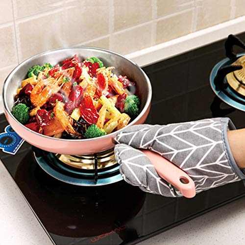 4-Piece Oven Mitt and Pot Holder Set, Heat-Resistant Silicone Non-Slip Grey