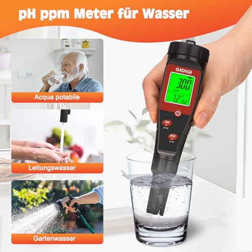 4-in-1 Digital pH Tester and TDS Meter for Hydroponics and Water