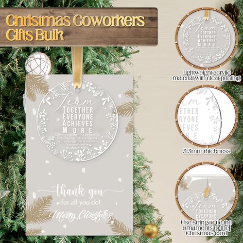 Kasyat 50 Sets Christmas Team Gifts - Coworker Ornament Appreciation Kit