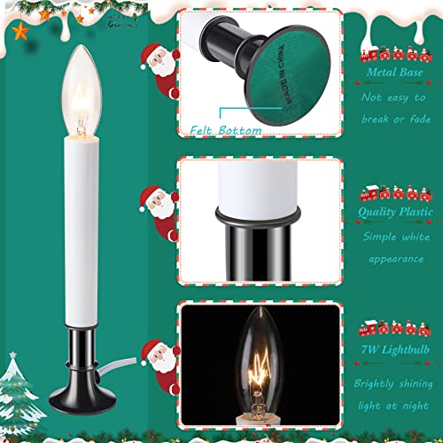 8-Pack Electric Window Candles with Auto On/Off Sensor, 7W Bulbs