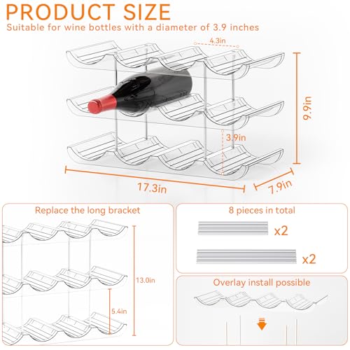 3-Tier Stackable Acrylic Wine Rack Countertop Bottle Organizer