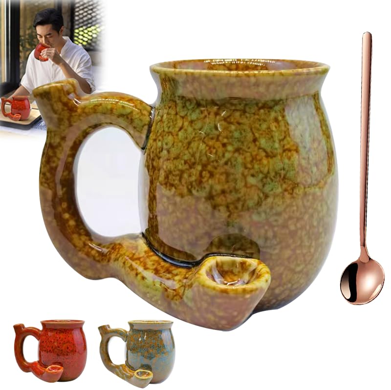 Treayes Yellow Ceramic Coffee Mug, 300-400ml — Safe, Dishwasher & Microwave Safe