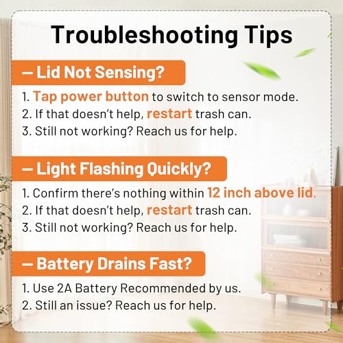 2 Pack 2.7 Gallon Smart Motion Sensor Bathroom Trash Can with Lid Slim Touchless Garbage Bin
